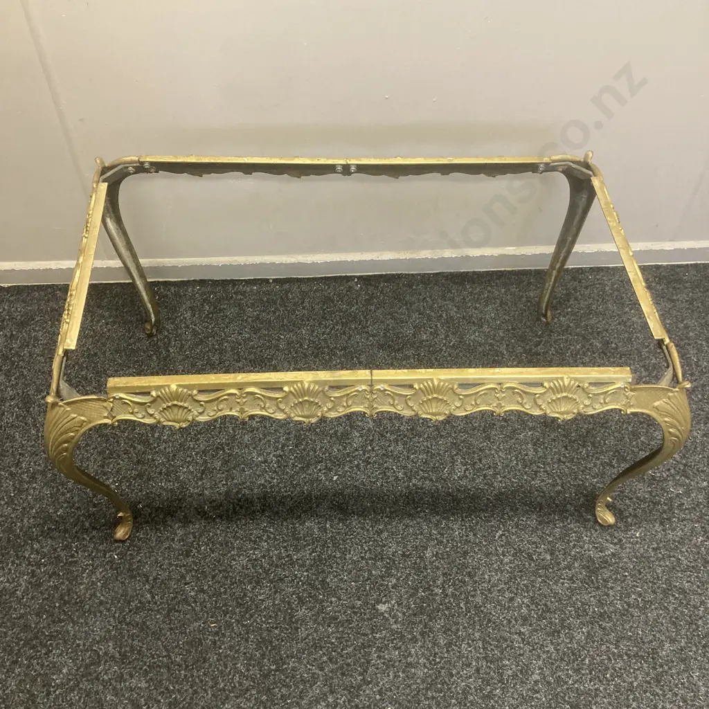Marble Topped Occasional Table On Ornate Brass Base. H46 W87 D53cm (As Found Condition) Image 1++